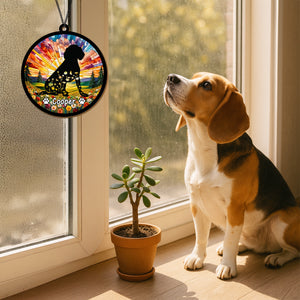 Custom Floral Dog Memorial Suncatcher For Dog Lovers TH10 894305
