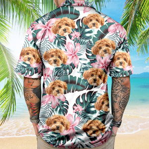 Custom Photo Funny Face Dog Tropical Floral Hawaii Shirt HA75 892260