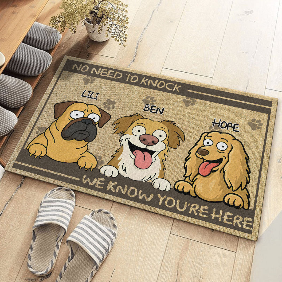 No Need To Knock My Dog Already Told Me Personalized Funny Doormats LM32 893355