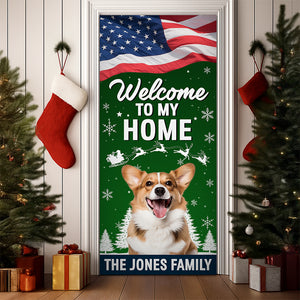 Custom Dog Photo Welcome To My Home Christmas Decoration Door Cover LM32 895653