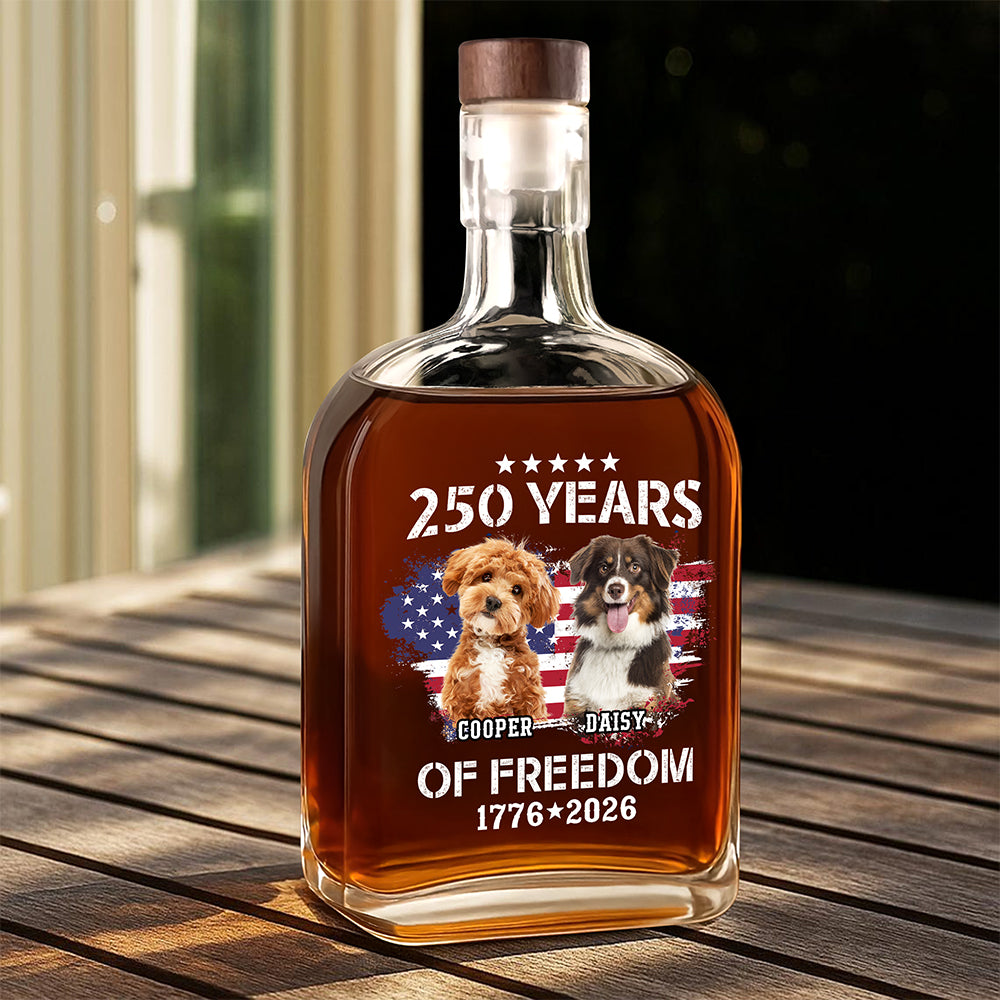 Custom Dog Photo Celebrate 250 Years of America Whiskey Bottle CH07 899658