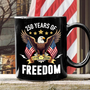 America Eagles 250 Years Of Freedom Black Mug LM32 895211