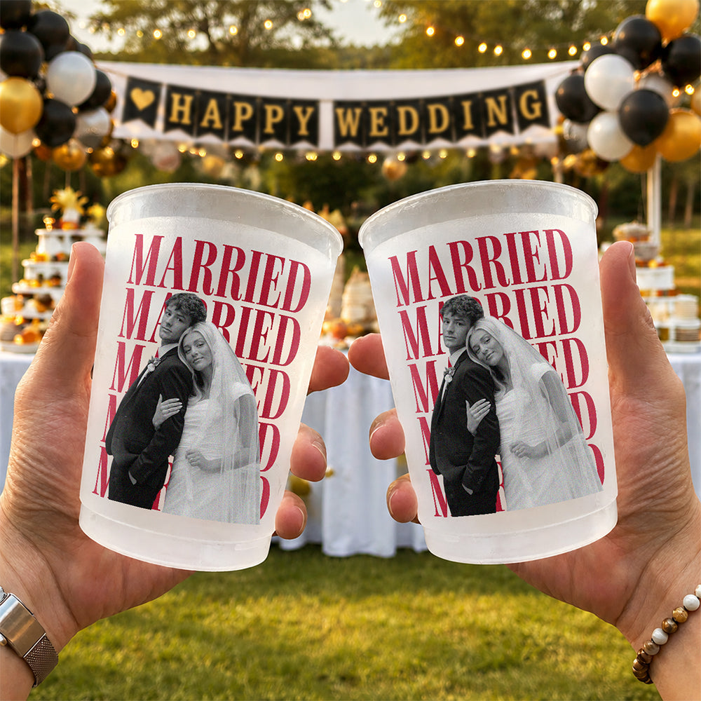 Custom Couple Photo Married Engaged Vintage Cups, Personalized Anniversary Keepsake TH10 170571