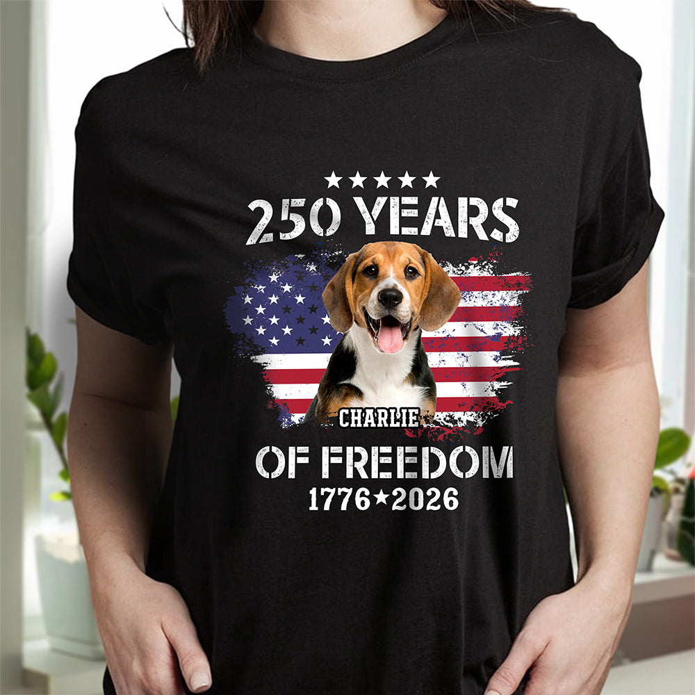 Custom Dog Photo Celebrate 250 Years of America Dark Shirt CH07 899772