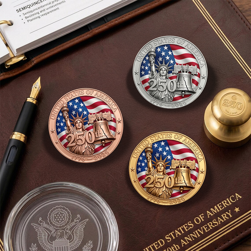 United State Of America 250th 1776 - 2026 Stainless Steel Metal Pin for Patriot's Day Independence Day TH10 169425