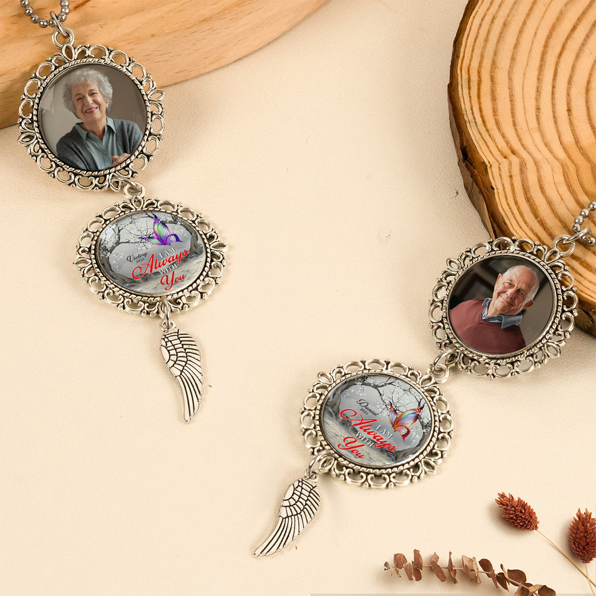 Custom Photo I'm Always With You Memorial Hanging Ornament With Charm TH10 892507