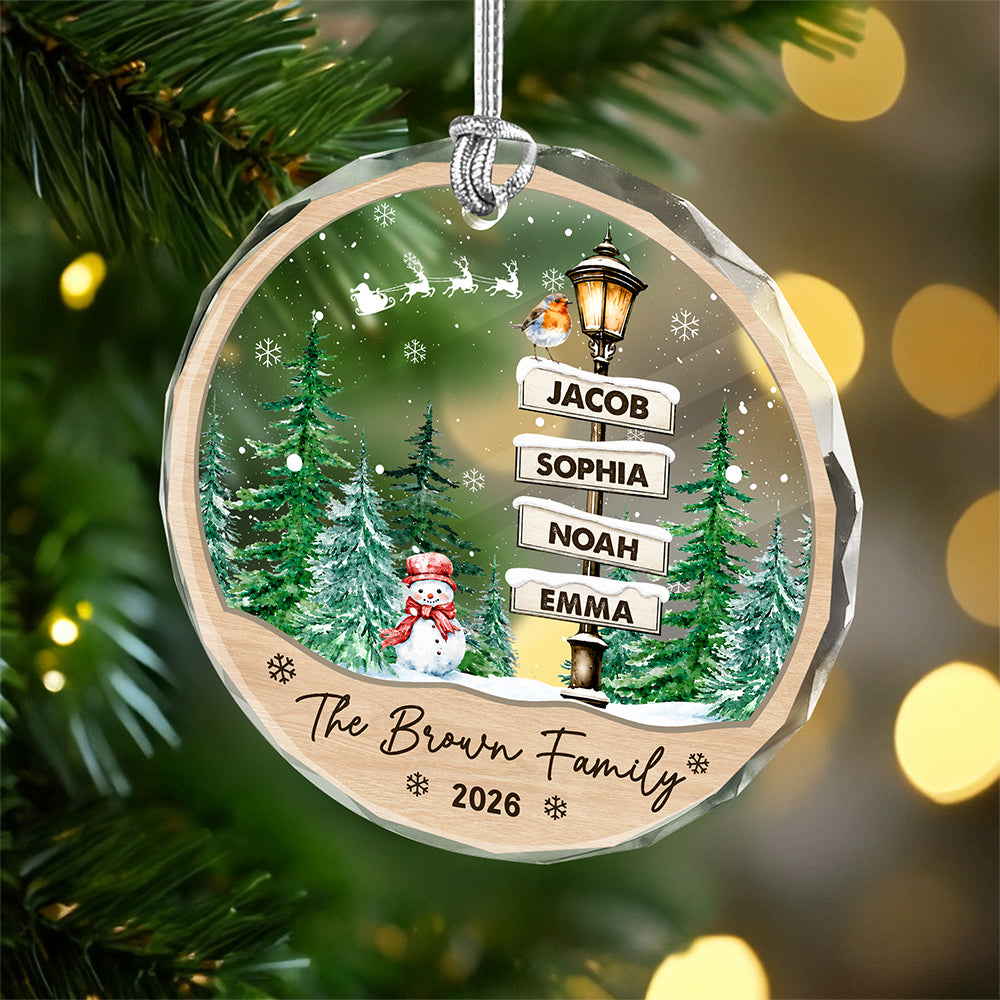 Personalized Custom Family Member Name Glass Ornament For Christmas TH10 170709