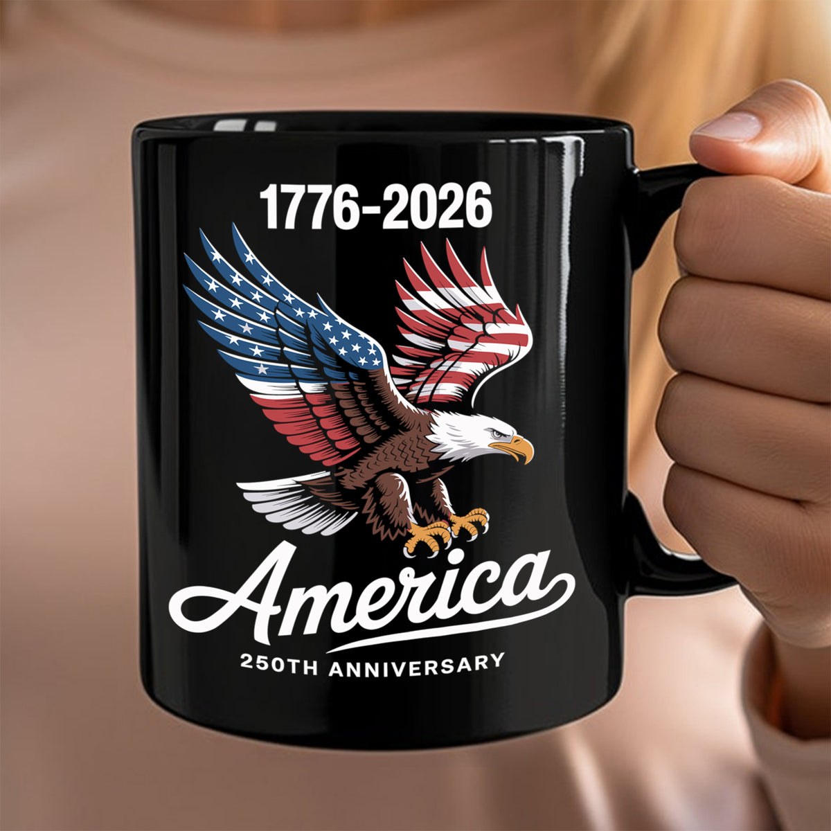Celebrate 250 Years of America USA Anniversary 1776-2026 Black Mug HO82 894524