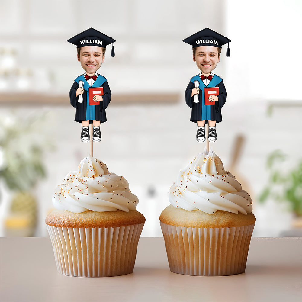 Custom Funny Face Class of 2025 Graduation Decoration Cupcake Toppers HA75 892120