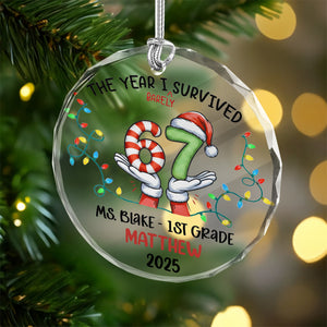 Personalized Funny Kids Six Seven Christmas Glass Ornament HA75 898304