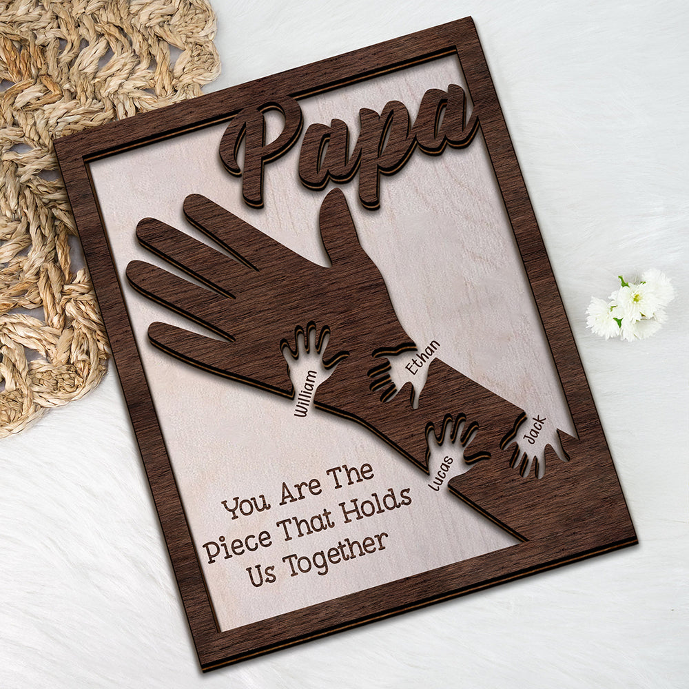 Daddy We Will Always Reach For You 2-Layered Wooden Plaque With Stand LM32 893605