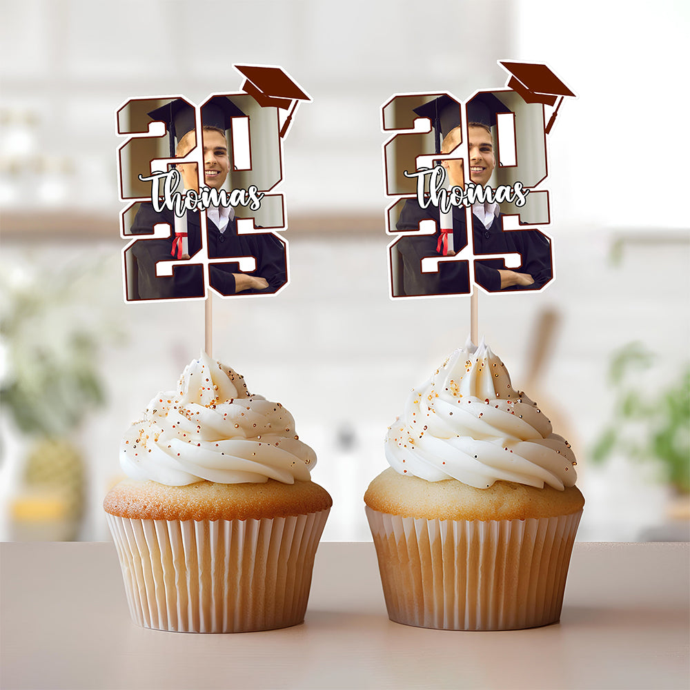 Custom Photo Graduation Ceremony Decoration Cupcake Toppers LM32 893243