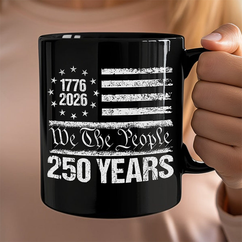 250 Years USA 250th Birthday 1776-2026 Eagle Flag Black Mug HO82 894578