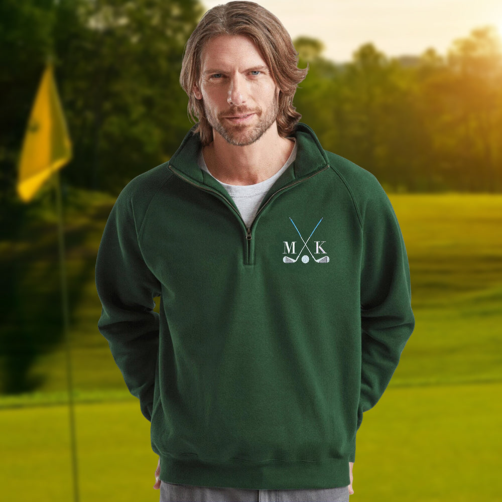 Custom Name Embroidered Golf Quarter Zip Sweater, Unique Golf Enthusiast Gift, Golfers and Coaches Gift HO82 900734