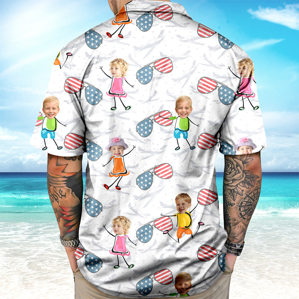 Custom Cute Face Baby Dancing Proud Of Top Dad Summer Vibe Hawaii Shirt LM32 893435