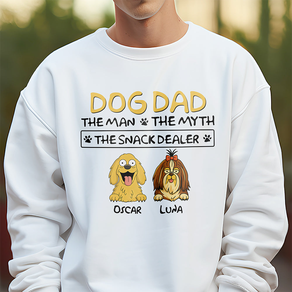 Dog Dad The Man The Myth The Snack Dealer Bright Shirt Personalized Gift For Dog Dad HO82 893700
