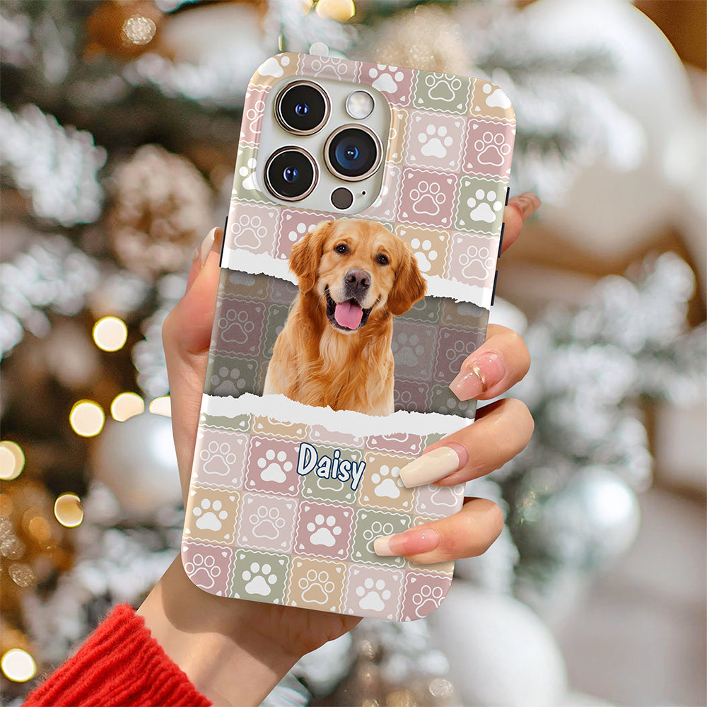 Custom Cute Dog Cat Photo Hide And Seek Paw Phone Case Gift LM32 895621