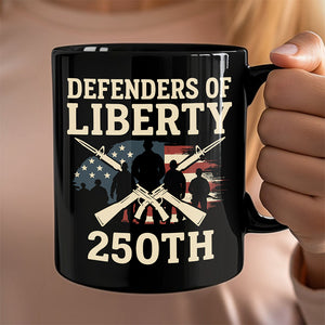Defenders Of Liberty 250th Anniversary USA Black Mug HA75 897296