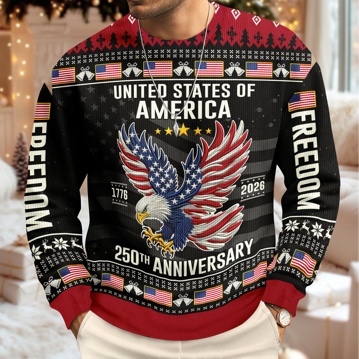 United State Of America Freedom 250 Years Ugly Sweater TH10 896559