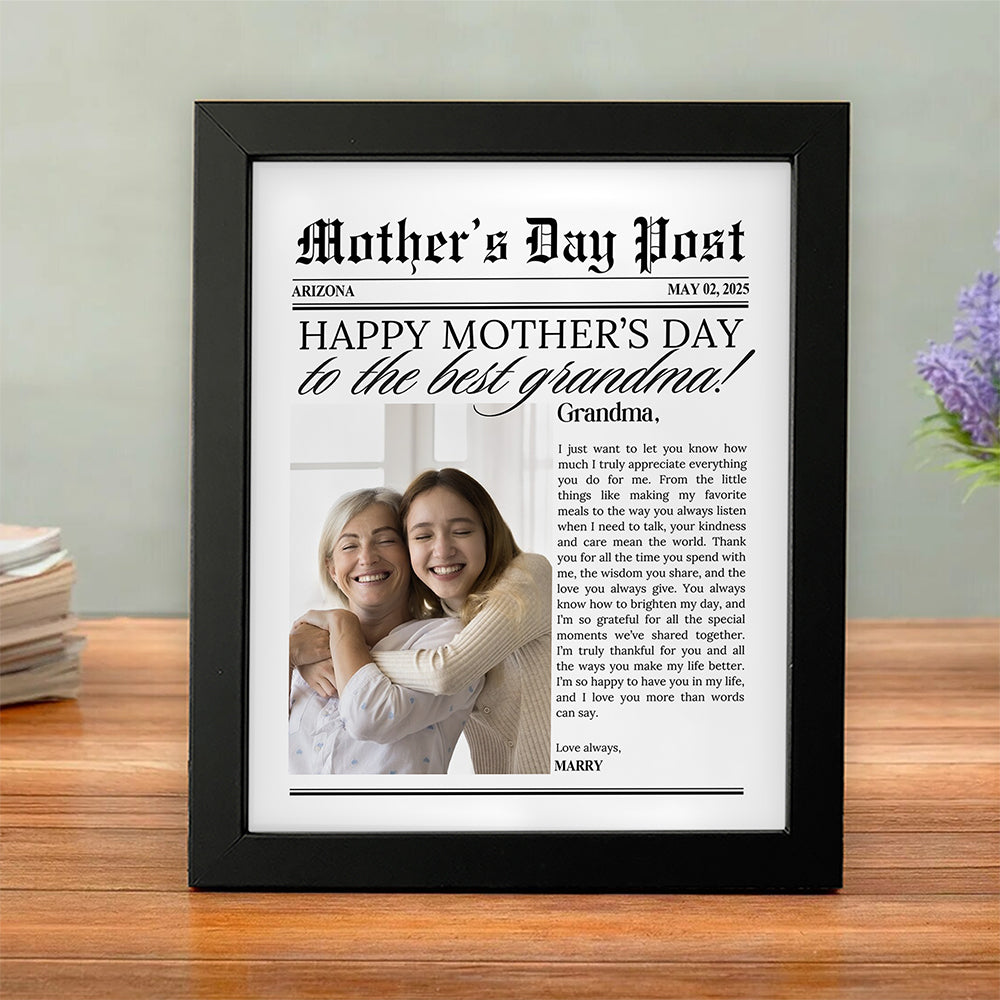 Custom Photo To The Best Grandma For Mother's Day Picture Frame TH10 892599
