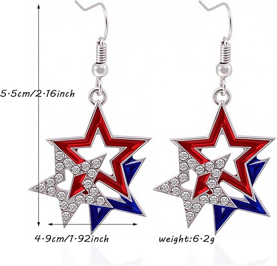 4th of July - Red White Blue Patriotic American Flag Earrings for Women LM32 669363