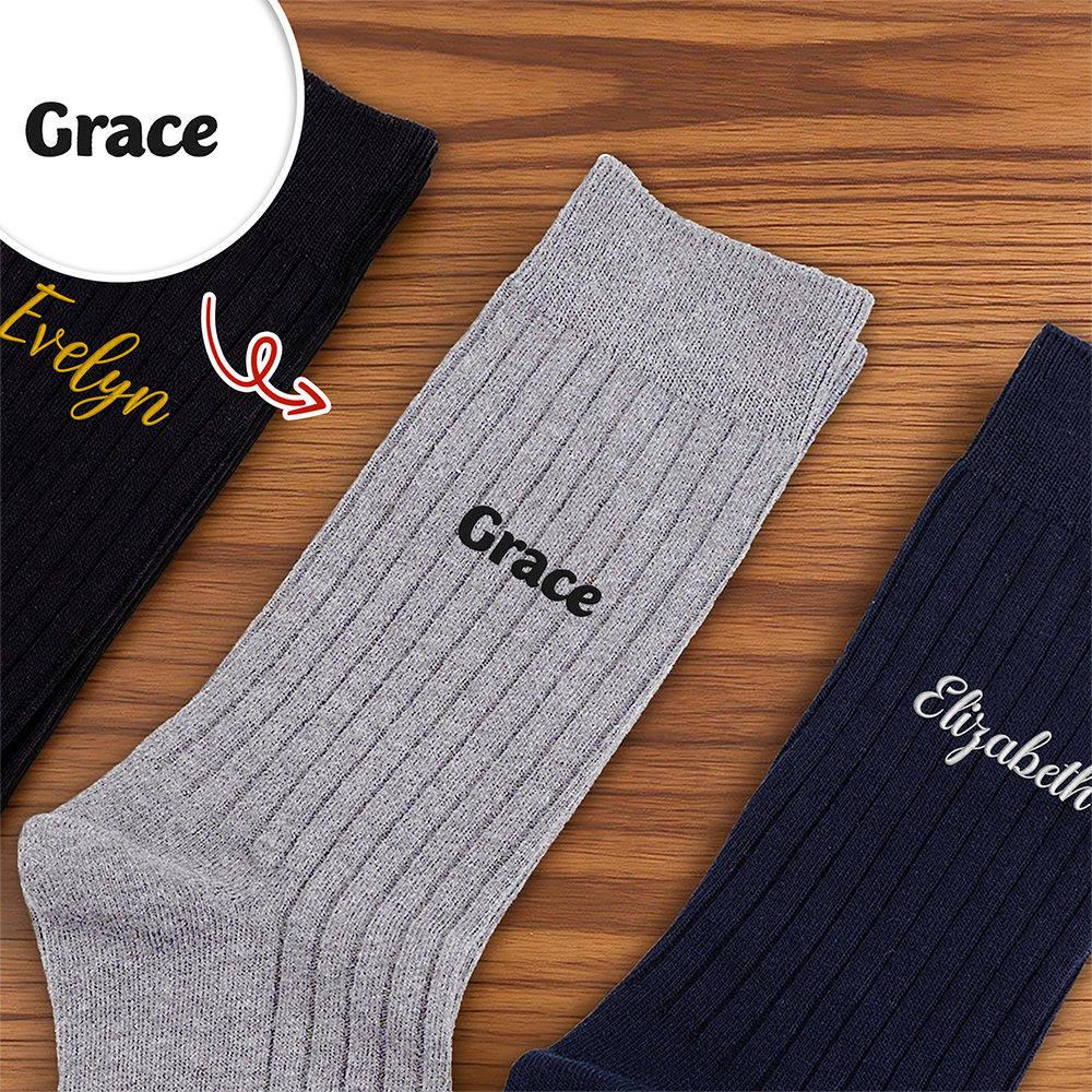Personalized Custom Name Embroidered Socks TH10 170863