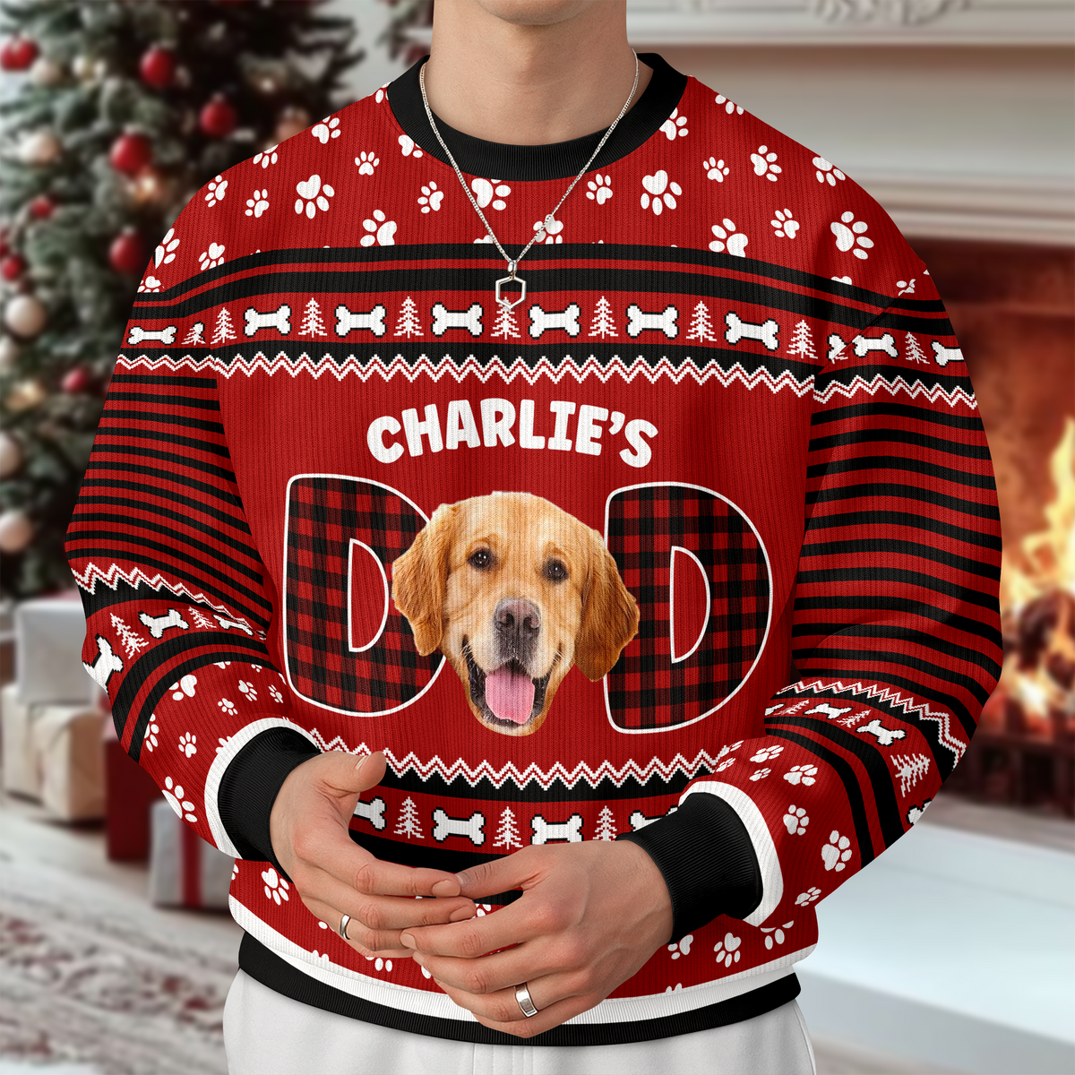Custom Photo Dog Mom Dog Dad Ugly Sweater Christmas Gift HA75 892900