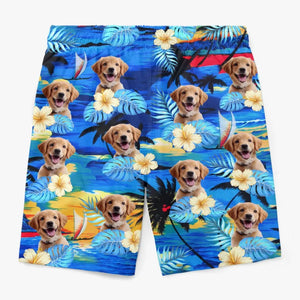 Custom Photo Life Is Better With Sandy Paws - Dog & Cat Personalized Custom Tropical Hawaiian Aloha Men Beach Shorts 167496