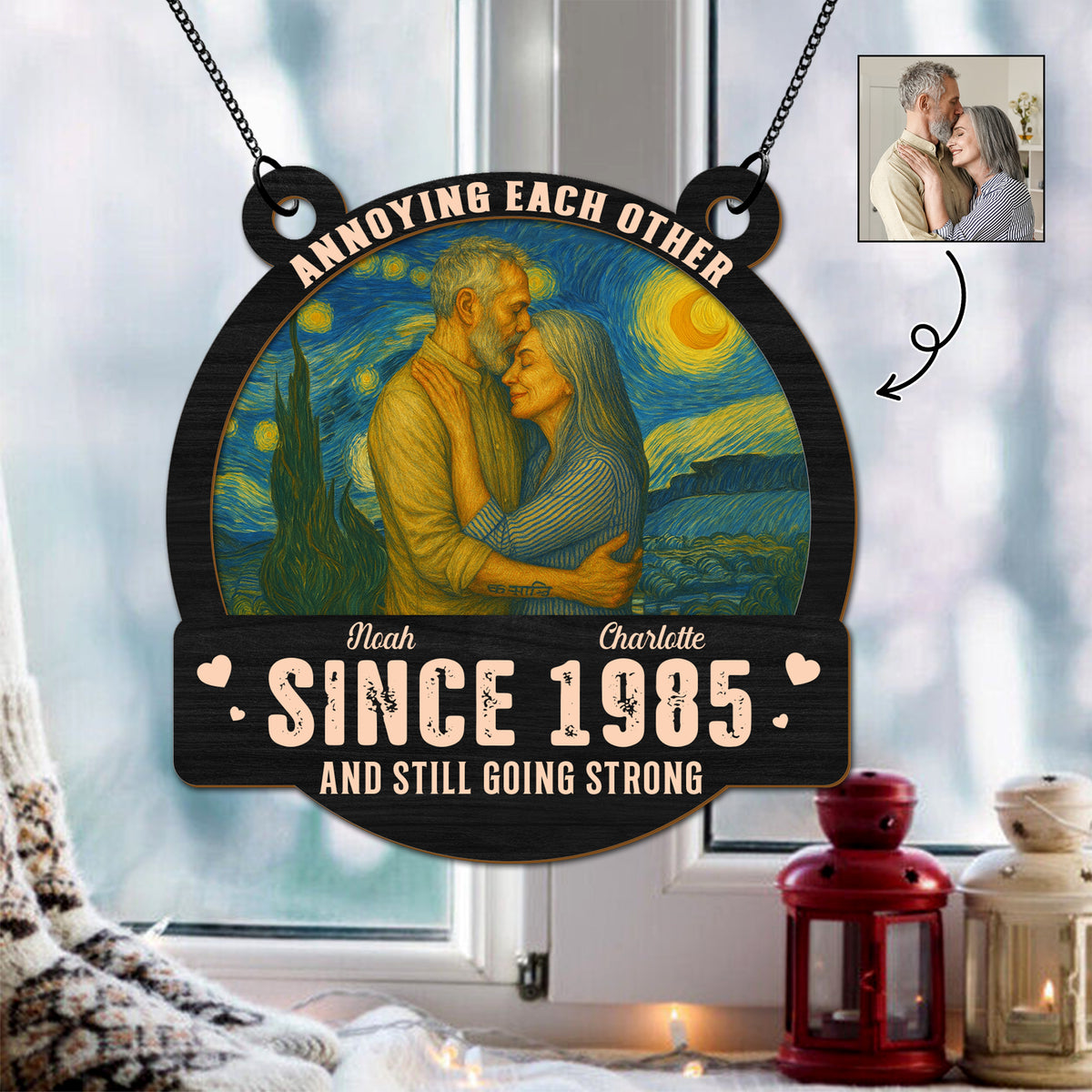 Custom Photo Couple Still Together, Still Strong Personalized Suncatcher HA75 897184