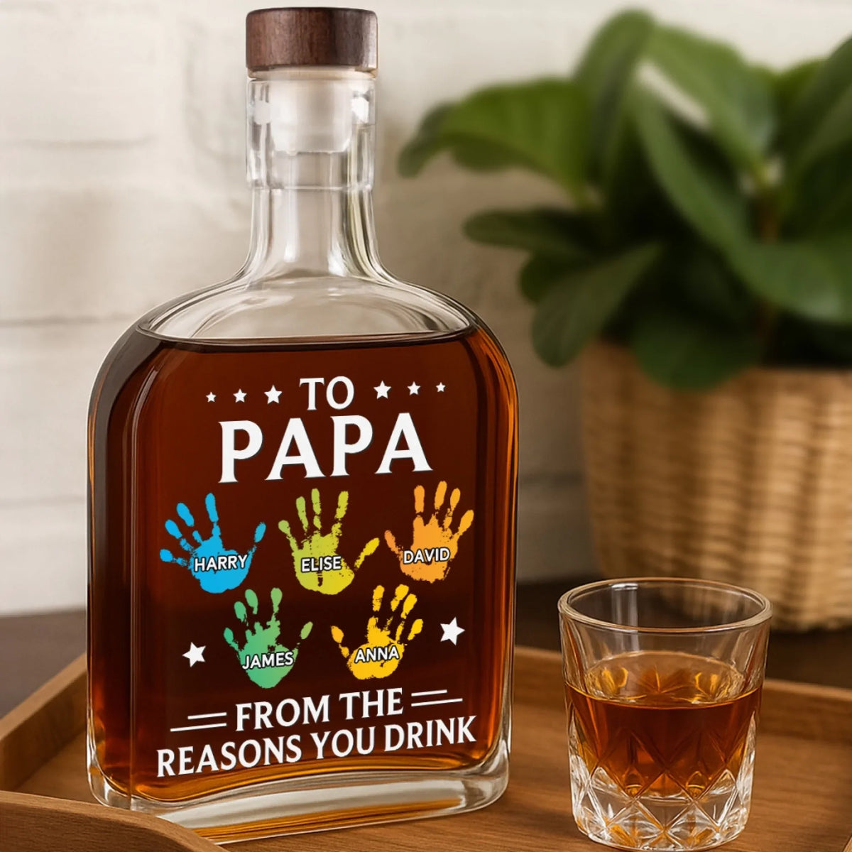 Custom Whiskey Bottle For Dad, To Dad From The Reasons You Drink, Father's Day Gift 177041