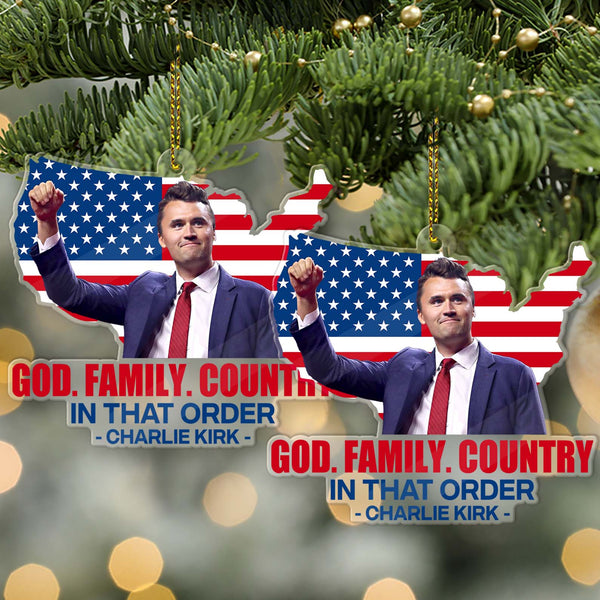 God Family Country Charlie Kirk Acrylic Ornament TH10 896369