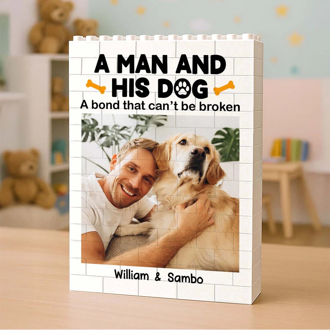 Custom Photo Building Brick Blocks for Dad - A Bond That Can't Be Broken LM32 669087