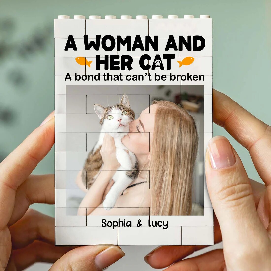 Custom Photo Building Brick Blocks for Dad - A Bond That Can't Be Broken LM32 669087
