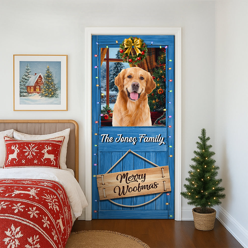 Custom Cute Photo Merry Woofmas Decoration Door Cover LM32 895679