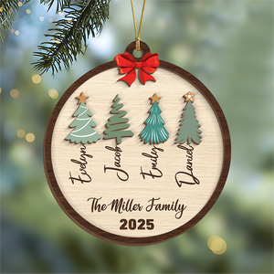 Custom Family Name Christmas Layer Wood Ornament Gift For Family HO82 900720