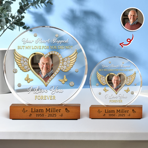 Custom Photo I Love You Forever Memorial Round Acrylic Frame Block HA75 898014