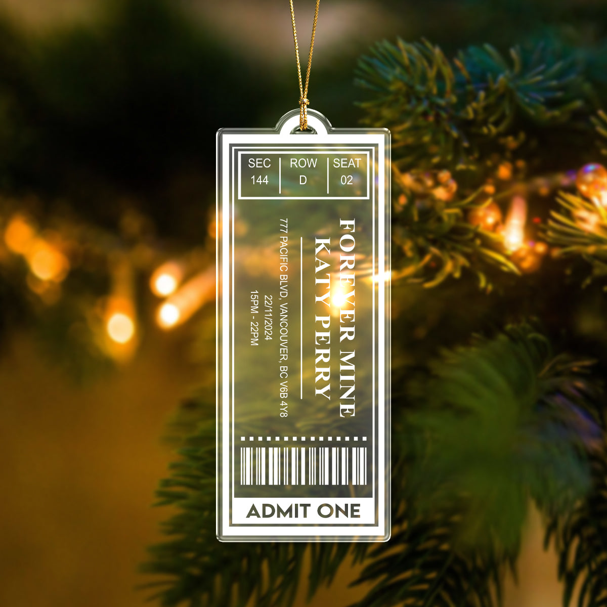 Personalized Favorite Concert Ticket Christmas Acrylic Ornament Gift For Music Lovers LM32 897377