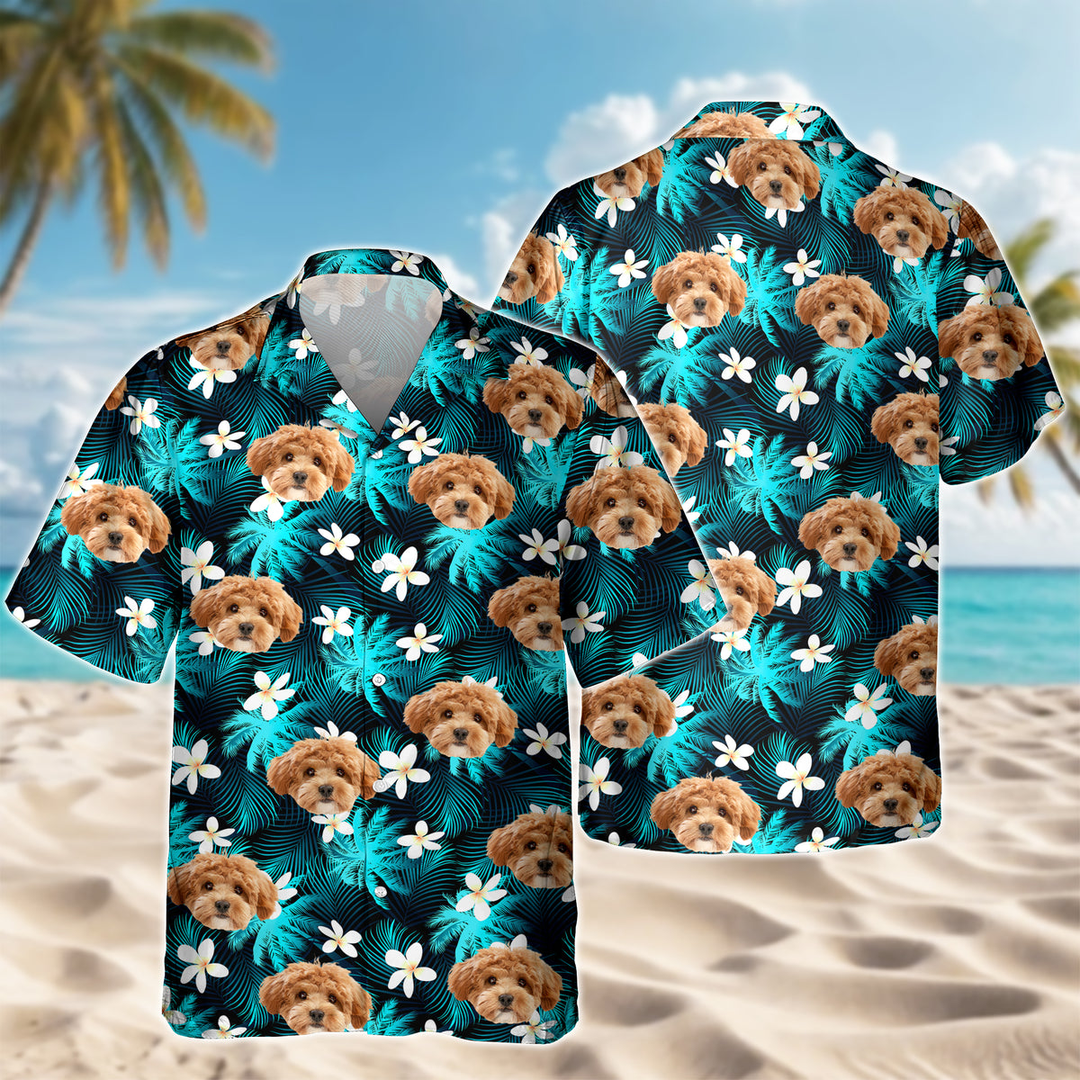 Custom Dog Cat Human Photo Tropical Summer Hawaii Shirt HA75 921122