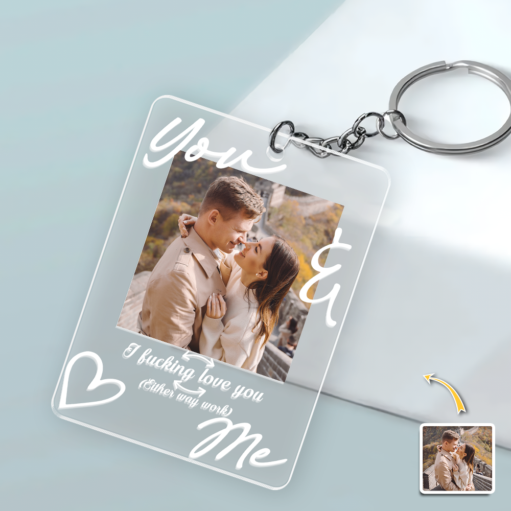 Custom Photo You & Me Acrylic Keychain - Personalized Valentine's Day Gift HA75 920036