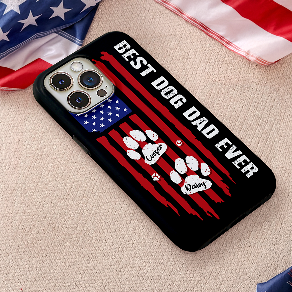 Custom Name Best Dog Dad Ever American Flag Phone Case TH10 169807