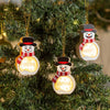 Personalized Name Funny Face Christmas Snowman LED Wooden Ornament LM32 669753