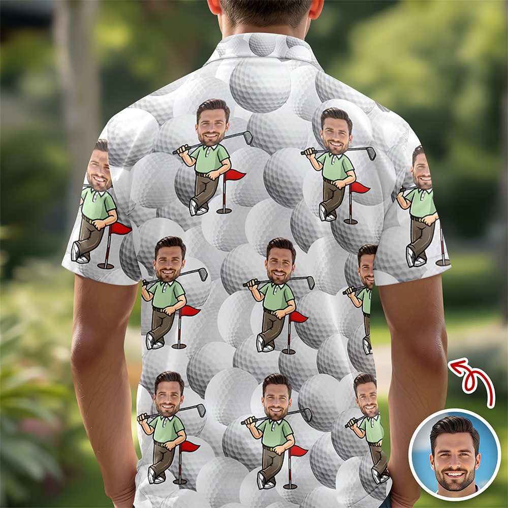 Custom Funny Face Photo Golf Polo Shirt Gift For Golfer, Golf Lovers LM32 897649