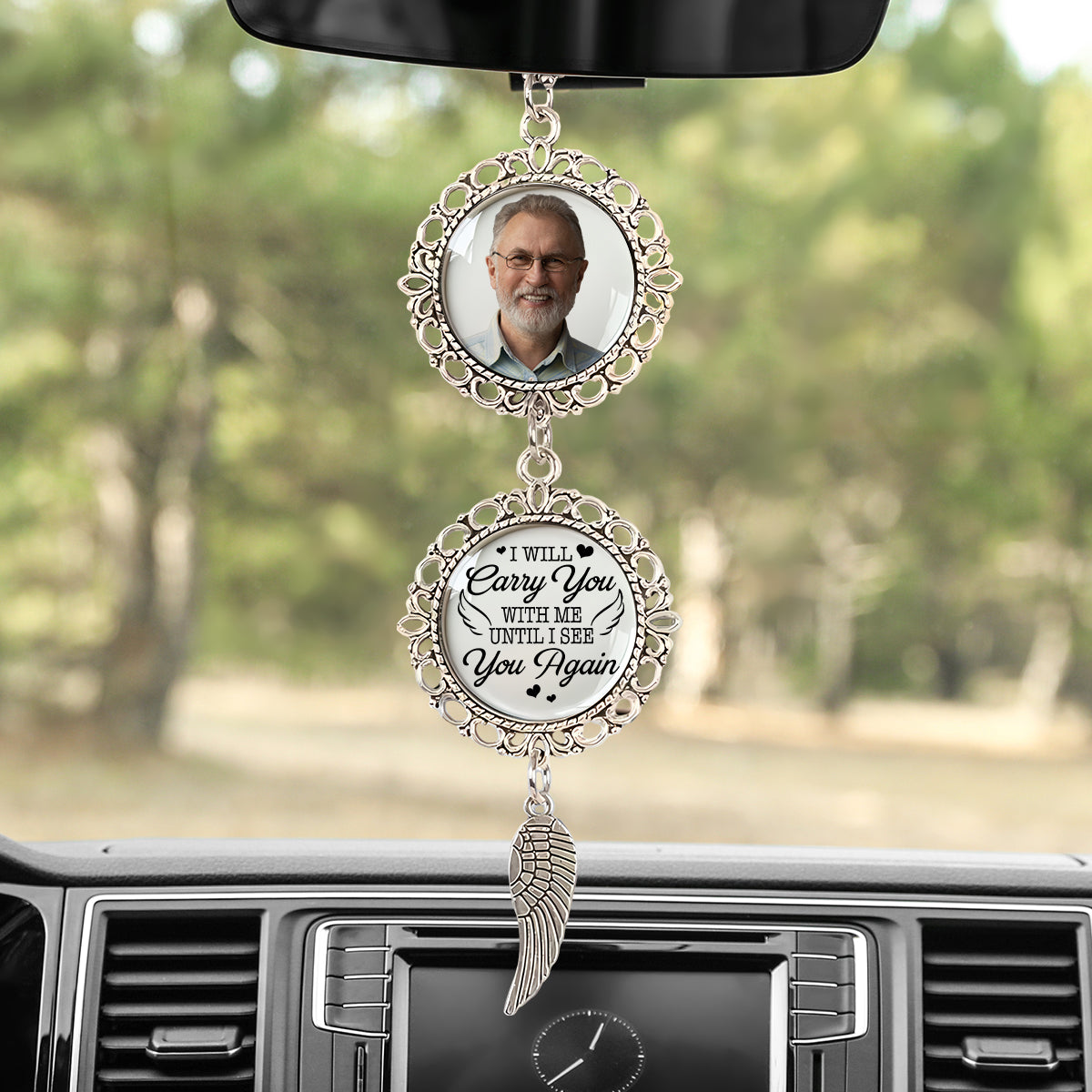 Custom Photo I Will Carry You With Me Until I See You Again Memorial Car Hanging Ornament With Charm TH10 892457