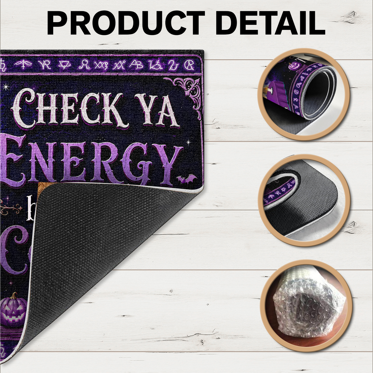 Custom Photo Check Ya Energy Before You Come In This Witch Halloween Welcome Doormat CH07 180176