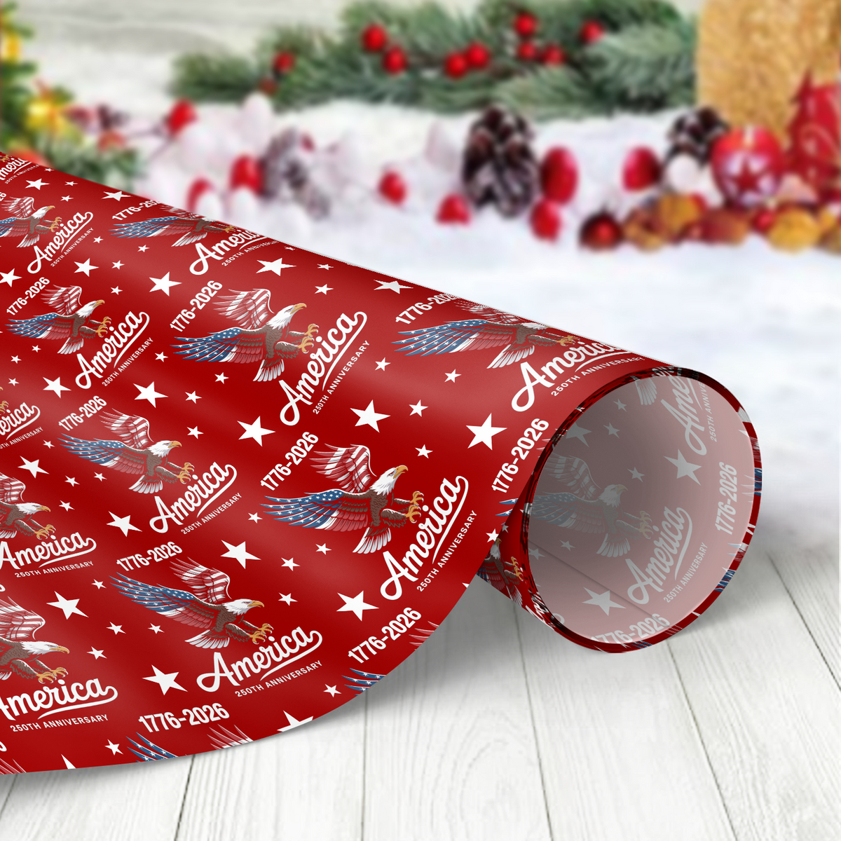 Celebrate 250 Years of America USA Anniversary 1776-2026 Wrapping Paper HO82 900606