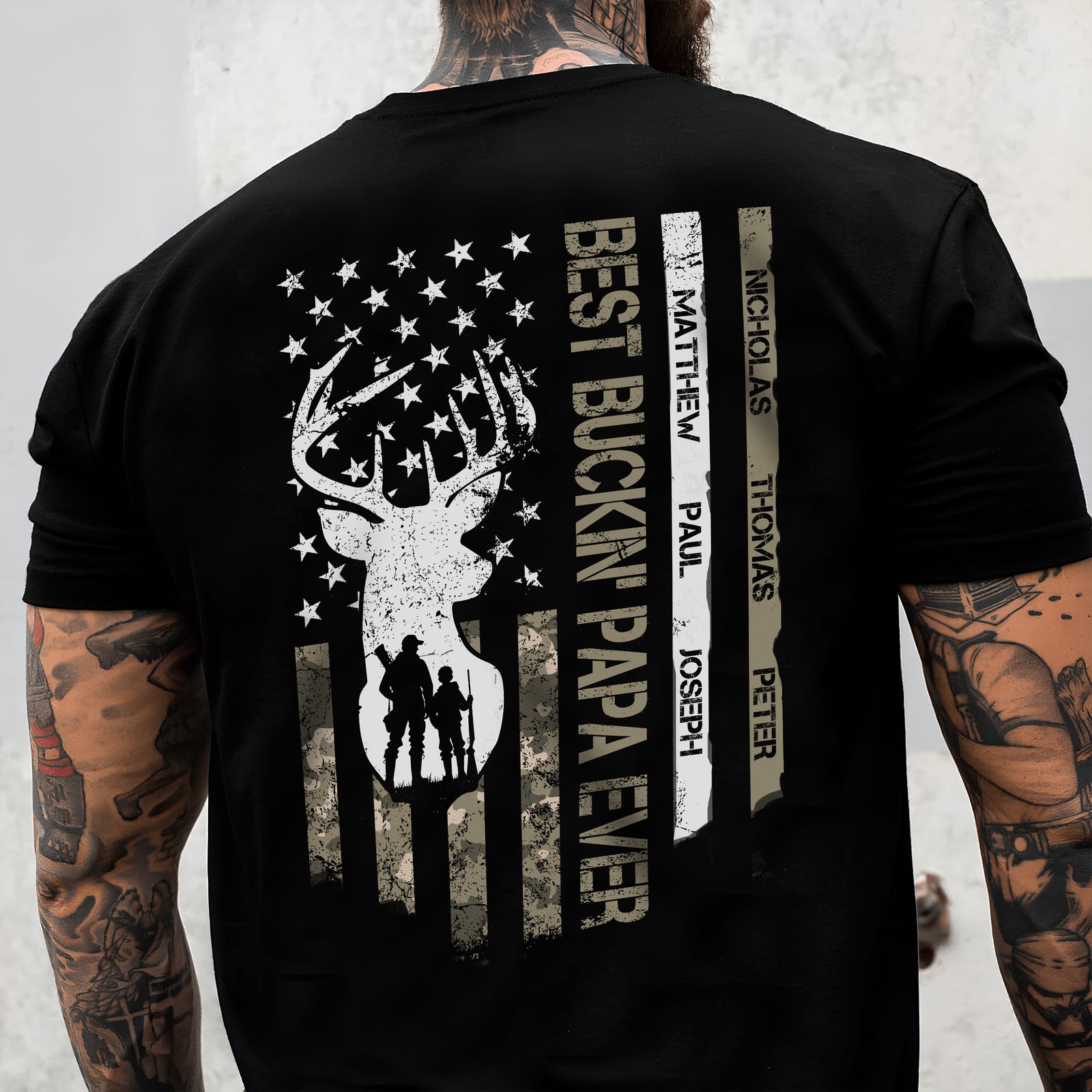 Custom Name Best Buckin' Dad Ever Personalized Dark Shirt Gift For Hunting Lovers CH07 895790