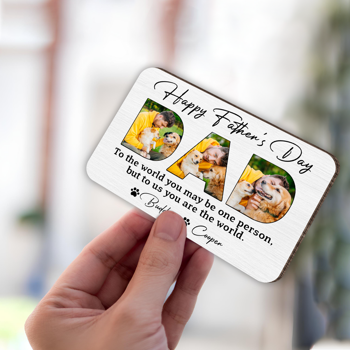 Custom Photo Dad To Me You Are The World Car Visor Clip CH07 895948