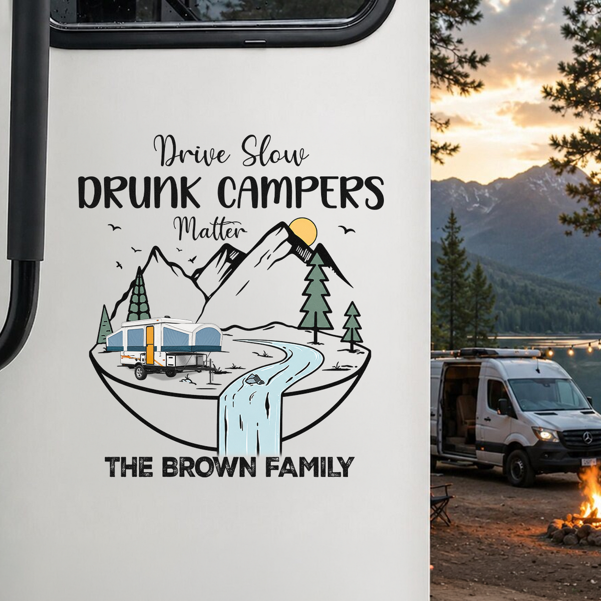 Making Memories One Campsite At A Time - Personalized RV Camper Decal Gift For Camping Lovers LM32 669483