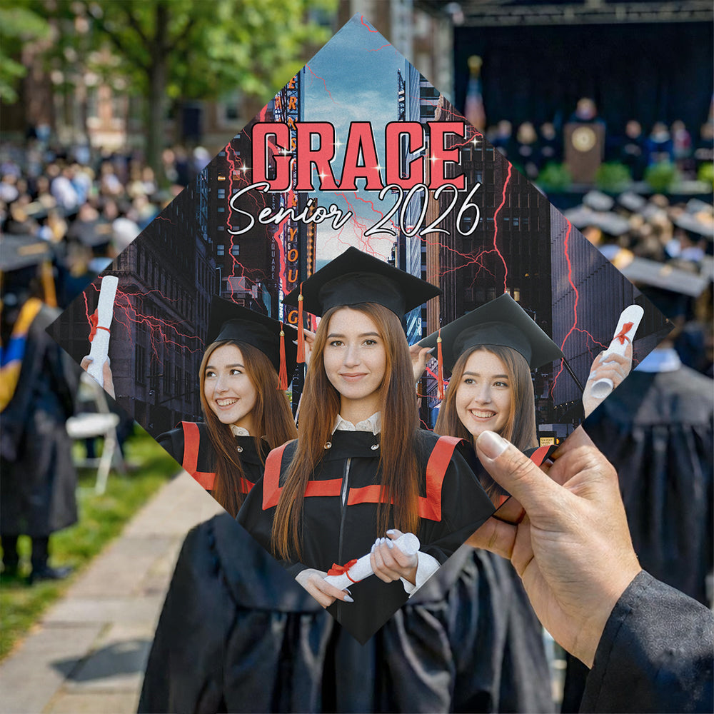 Custom Photo Senior 2026 Retro Style Graduation Cap Topper - Personalized Gift for Graduate TH10 169187