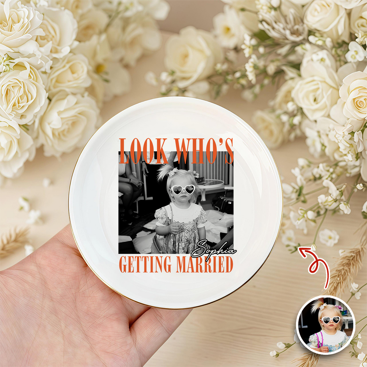 Custom Photo Look Who's Getting Married Jewelry Dish - Personalized Bachelorette Gift TH10 170563